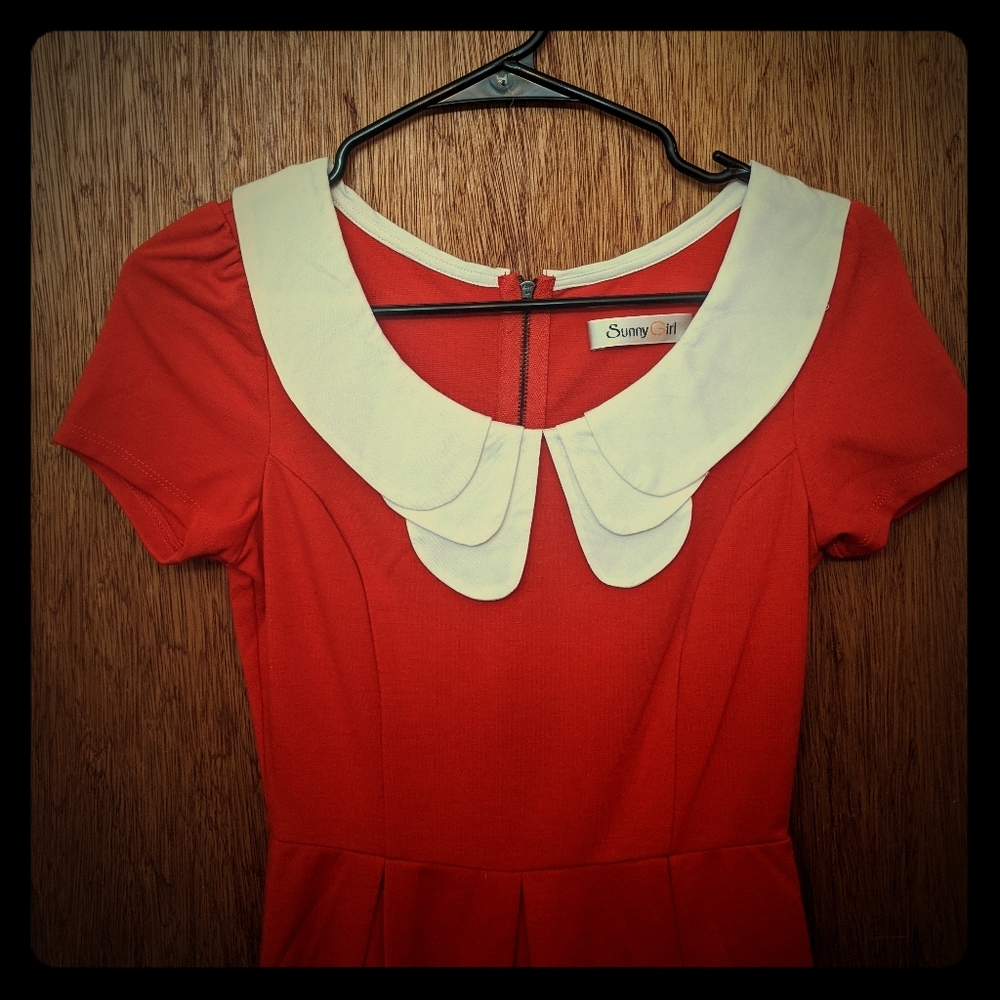 Cute Red Collared Dress
